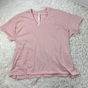 🔥$SALE$🔥 Lululemon Side Tie Pima Cotton V-Neck SS T-Shirt Pink Mist